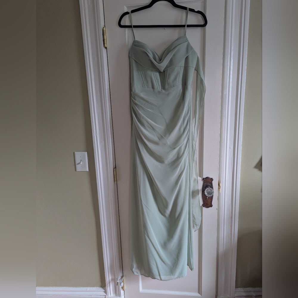 Azazie Dusty Sage Bridesmaid Dress